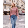 Ekouaer Womens Long Sleeve Shirts Business Casual Tops Fall Winter Thermal(Wine Red)