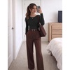 Ekouaer Womens Long Sleeve Shirts Ribbed Tops Basic Thermal Undershirts(3pcs Brown/ Black/ White)