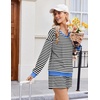 Ekouaer Womens Lounge Sets 2 Piece Long Sleeve Casual Striped Matching Set(Black White Stripe)