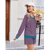 Ekouaer Womens Lounge Sets 2 Piece Long Sleeve Casual Striped Matching Set(Blue Pink Stripe)