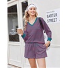 Ekouaer Womens Lounge Sets 2 Piece Long Sleeve Casual Striped Matching Set(Blue Pink Stripe)