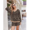 Ekouaer Womens Lounge Sets 2 Piece Long Sleeve Casual Striped Matching Set(Leopard)
