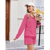 Ekouaer Womens Lounge Sets 2 Piece Long Sleeve Casual Striped Matching Set(Pink Rose Stripe)