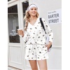 Ekouaer Womens Lounge Sets 2 Piece Long Sleeve Casual Striped Matching Set(White Wine Glass)