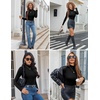 Ekouaer Womens Mock Turtleneck Tops Fitted Long Sleeve Shirts(Black)