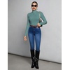 Ekouaer Womens Mock Turtleneck Tops Fitted Long Sleeve Shirts(Blue)