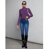 Ekouaer Womens Mock Turtleneck Tops Fitted Long Sleeve Shirts(Deep Purple)