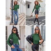 Ekouaer Womens Mock Turtleneck Tops Fitted Long Sleeve Shirts(Green)