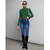 Ekouaer Womens Mock Turtleneck Tops Fitted Long Sleeve Shirts(Green)
