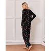 Ekouaer Womens Pajama Sets 2 Piece Striped Loungewear Soft Matching Pjs(Christmas Black Candy Cane)