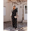 Ekouaer Womens Pajama Sets 2 Piece Striped Loungewear Soft Matching Pjs(Christmas Black Candy Cane)