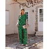 Ekouaer Womens Pajama Sets 2 Piece Striped Loungewear Soft Matching Pjs(Christmas Green)