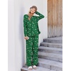 Ekouaer Womens Pajama Sets 2 Piece Striped Loungewear Soft Matching Pjs(Christmas Green)