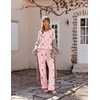 Ekouaer Womens Pajama Sets 2 Piece Striped Loungewear Soft Matching Pjs(Christmas Pink Candy Cane)