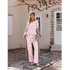 Ekouaer Womens Pajama Sets 2 Piece Striped Loungewear Soft Matching Pjs(Christmas Pink Wreath)
