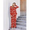 Ekouaer Womens Pajama Sets 2 Piece Striped Loungewear Soft Matching Pjs(Christmas Red Tree)