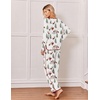 Ekouaer Womens Pajama Sets 2 Piece Striped Loungewear Soft Matching Pjs(Christmas White Santa Claus)