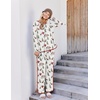 Ekouaer Womens Pajama Sets 2 Piece Striped Loungewear Soft Matching Pjs(Christmas White Santa Claus)