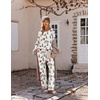 Ekouaer Womens Pajama Sets 2 Piece Striped Loungewear Soft Matching Pjs(Christmas White Santa Claus)