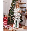Ekouaer Womens Pajama Sets 2 Piece Striped Loungewear Soft Matching Pjs(Christmas White Santa Claus)