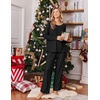 Ekouaer Womens Pajama Sets 2 Piece Striped Loungewear Soft Matching Pjs(Solid Black)