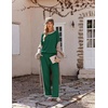 Ekouaer Womens Pajama Sets 2 Piece Striped Loungewear Soft Matching Pjs(Solid Green)