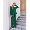 Ekouaer Womens Pajama Sets 2 Piece Striped Loungewear Soft Matching Pjs(Solid Green)