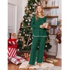 Ekouaer Womens Pajama Sets 2 Piece Striped Loungewear Soft Matching Pjs(Solid Green)