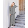 Ekouaer Womens Pajama Sets 2 Piece Striped Loungewear Soft Matching Pjs(Stripe Black&white)