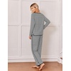 Ekouaer Womens Pajama Sets 2 Piece Striped Loungewear Soft Matching Pjs(Stripe Black&white)
