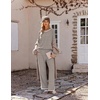 Ekouaer Womens Pajama Sets 2 Piece Striped Loungewear Soft Matching Pjs(Stripe Brown&white)
