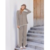 Ekouaer Womens Pajama Sets 2 Piece Striped Loungewear Soft Matching Pjs(Stripe Brown&white)