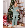 Ekouaer Womens Pajama Sets 2 Piece Striped Loungewear Soft Matching Pjs(Stripe Green&white)