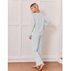 Ekouaer Womens Pajama Sets 2 Piece Striped Loungewear Soft Matching Pjs(Stripe Grey&white)
