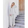 Ekouaer Womens Pajama Sets 2 Piece Striped Loungewear Soft Matching Pjs(Stripe Grey&white)