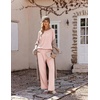 Ekouaer Womens Pajama Sets 2 Piece Striped Loungewear Soft Matching Pjs(Stripe Light Pink&white)