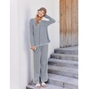 Ekouaer Womens Pajama Sets 2 Piece Striped Loungewear Soft Matching Pjs(Stripe Navy&white)