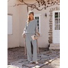 Ekouaer Womens Pajama Sets 2 Piece Striped Loungewear Soft Matching Pjs(Stripe Navy&white)