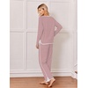 Ekouaer Womens Pajama Sets 2 Piece Striped Loungewear Soft Matching Pjs(Stripe Red&white)