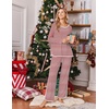 Ekouaer Womens Pajama Sets 2 Piece Striped Loungewear Soft Matching Pjs(Stripe Red&white)