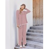 Ekouaer Womens Pajama Sets 2 Piece Striped Loungewear Soft Matching Pjs(Stripe Red&white)