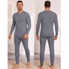 Thermal Underwear for Men Long Johns Set Winter Base Layer Top and Bottom(Dark Grey)