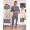Thermal Underwear for Men Long Johns Set Winter Base Layer Top and Bottom(Dark Grey)