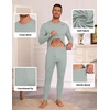 Thermal Underwear for Men Long Johns Set Winter Base Layer Top and Bottom(Grey Green)