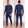 Thermal Underwear for Men Long Johns Set Winter Base Layer Top and Bottom(Navy)