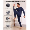 Thermal Underwear for Men Long Johns Set Winter Base Layer Top and Bottom(Navy)
