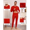 Thermal Underwear for Men Long Johns Set Winter Base Layer Top and Bottom(Red)