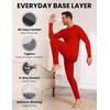 Thermal Underwear for Men Long Johns Set Winter Base Layer Top and Bottom(Red)
