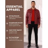 Thermal Underwear for Men Long Johns Set Winter Base Layer Top and Bottom(Red)