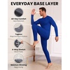 Thermal Underwear for Men Long Johns Set Winter Base Layer Top and Bottom(Royal Blue)